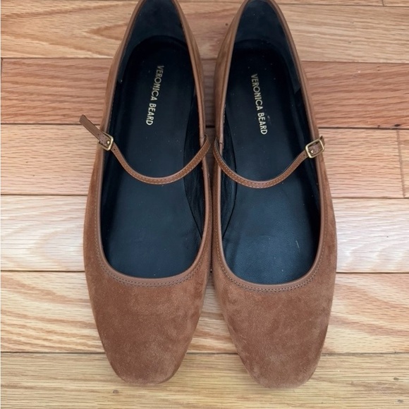 Veronica Beard Ellie Brown Suede Mary Jane Flats size 8 - Picture 3 of 5